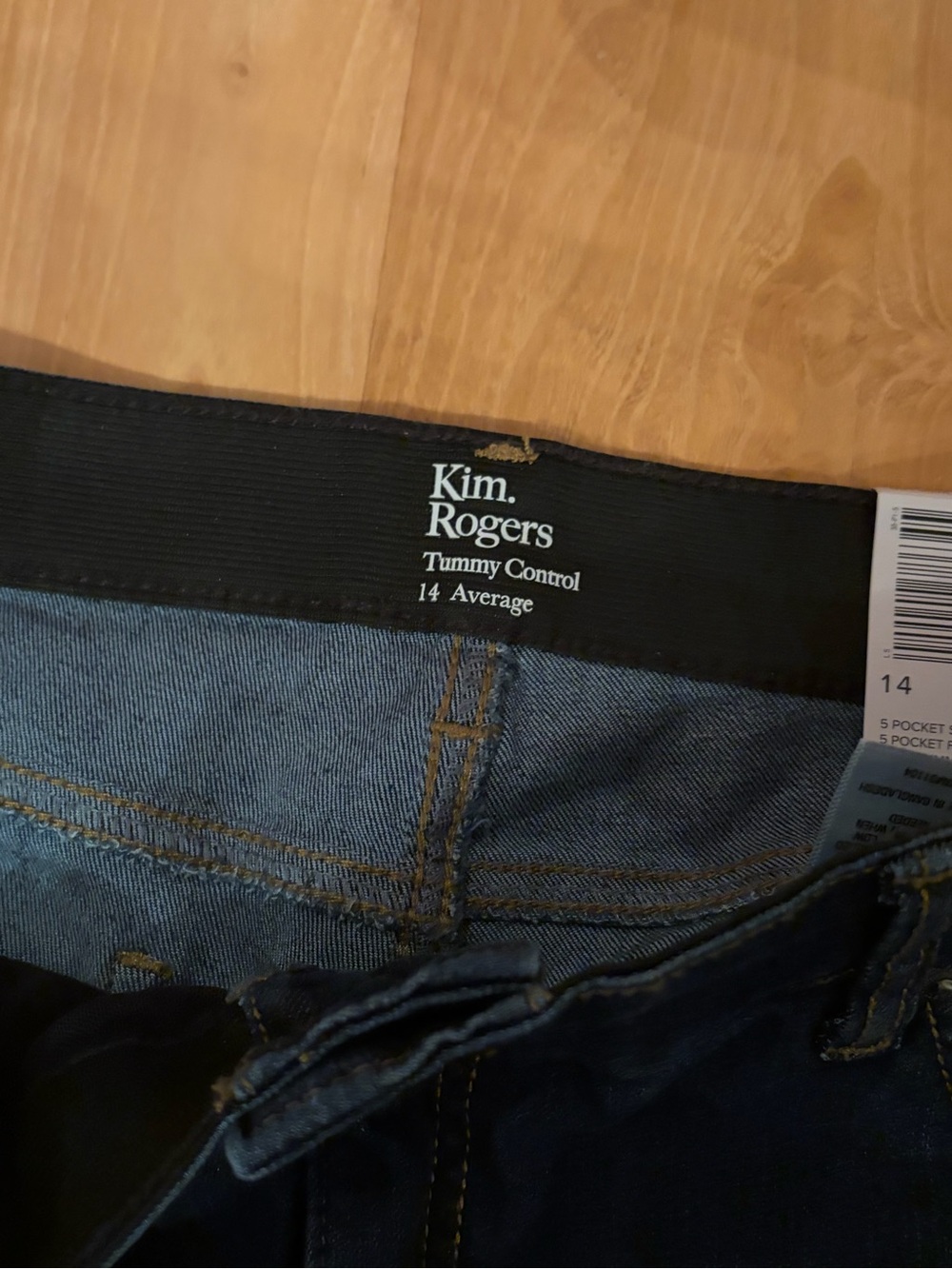 NWT Kim Rogers Tummy Control Denim Trouser Jean Slim Wide Leg Size 14 - Picture 5 of 7